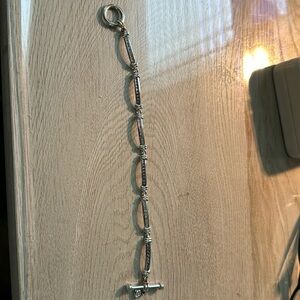 14 carat white gold bracelet withe genuine white and blue sapphires